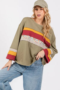SAGE + FIG French Terry Color Block T-Shirt - Brittney MADE