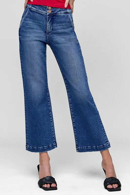RISEN Tummy Control High Rise Crop Jeans - Brittney MADE