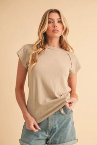 Aemi+Co Round Neck Short Sleeve T-Shirt - Brittney MADE
