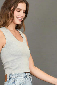 Umgee Full Size Scoop Neck Cropped Tank Plus Size - Brittney MADE