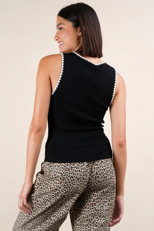 VERY J Blanket Style Sleeveless Knit Tank - Brittney MADE