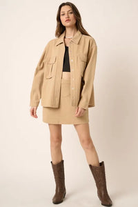 Mittoshop Zipper Back Twill Mini Skirt - Brittney MADE