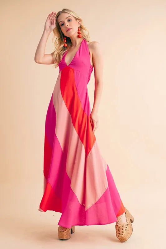 Aemi+Co Color Block Sleeveless Maxi Dress - Brittney MADE