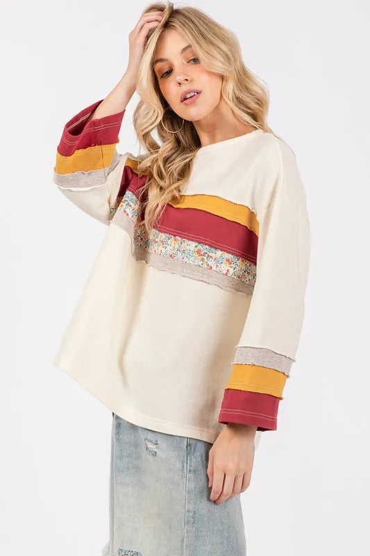 SAGE + FIG French Terry Color Block T-Shirt - Brittney MADE
