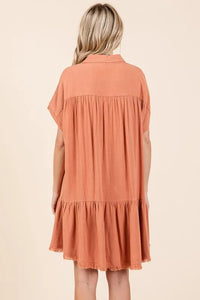 Mittoshop Linen Blend Button Down Shirt Mini Dress - Brittney MADE