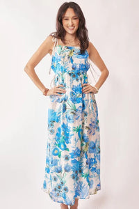 Davi & Dani Tropical Boho Printed Detail Cut Out Maxi Dress - Brittney MADE