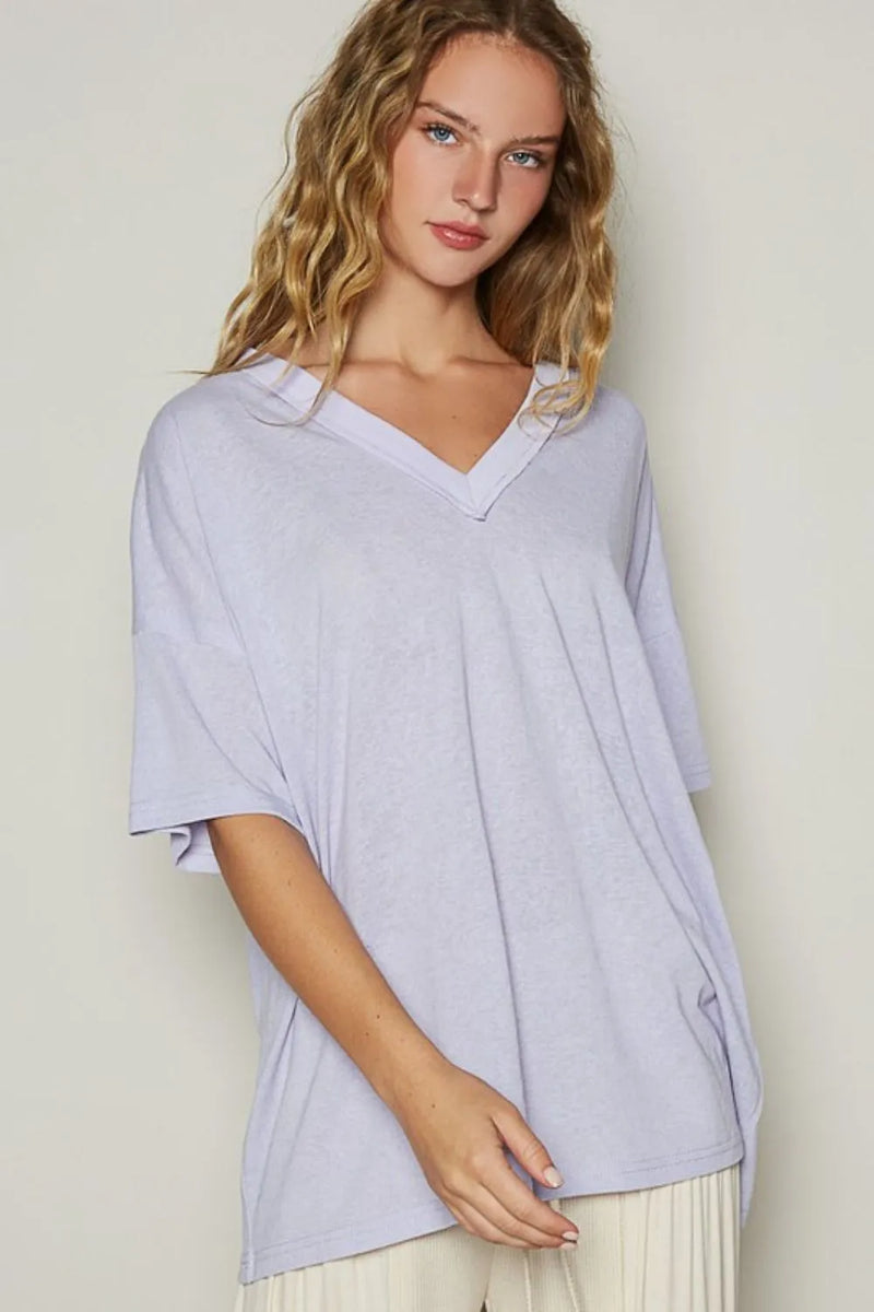 POL V-Neck Half Sleeve T-Shirt - Brittney MADE