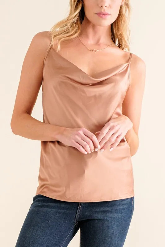 And The Why Satin Cami with Adjustable Strap - Brittney MADE