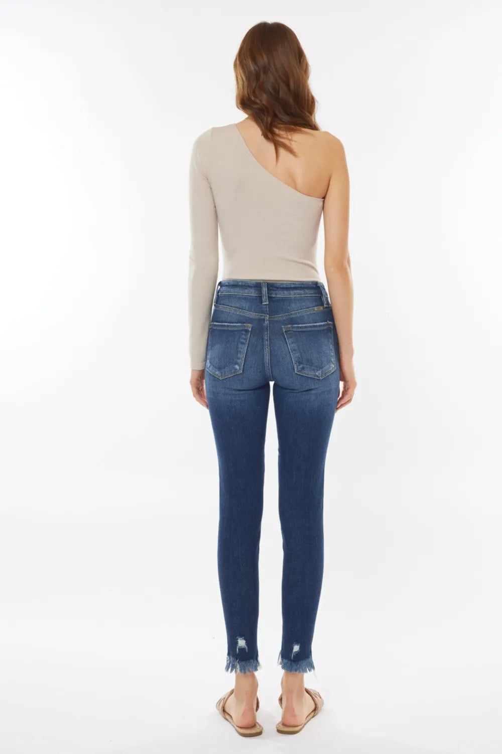 Kancan Raw Hem High Waist Cropped Jeans - Brittney MADE