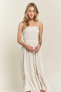 ADORA Smocked Floral Ruffled Hem Cami Dress - Brittney MADE