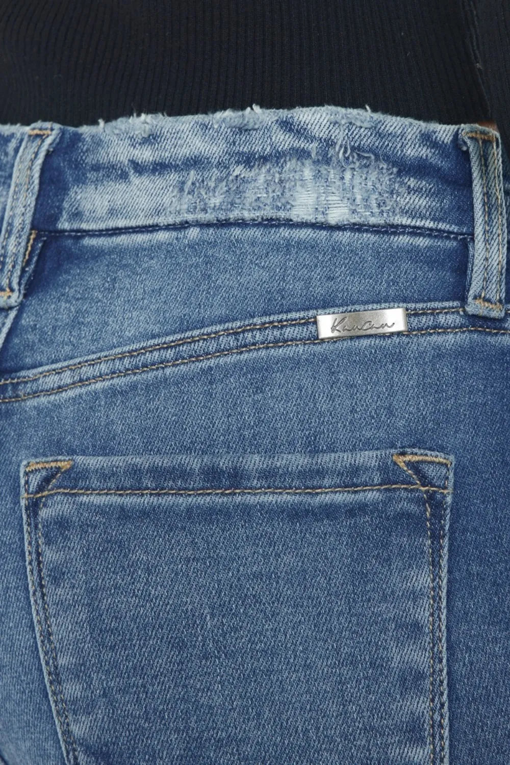 Kancan High Rise Wide Waistband Slim Straight Jeans - Brittney MADE