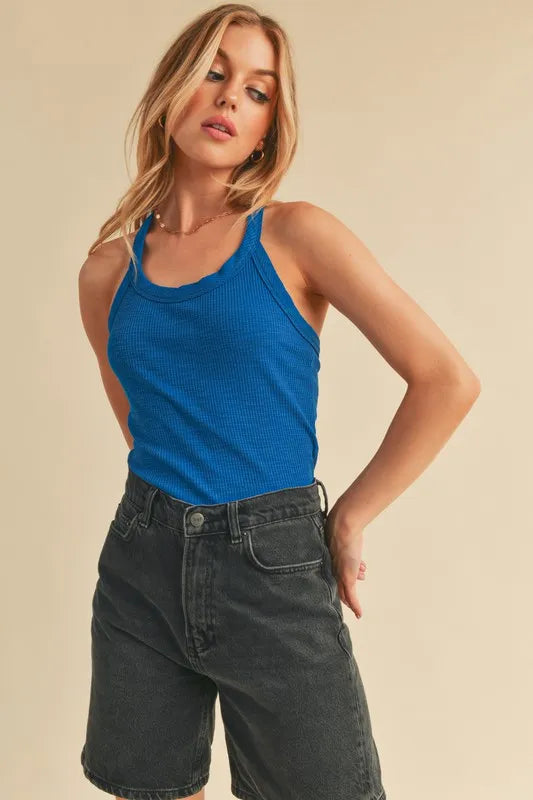 Aemi + Co Scoop Neck Ribbed Tank - Brittney MADE