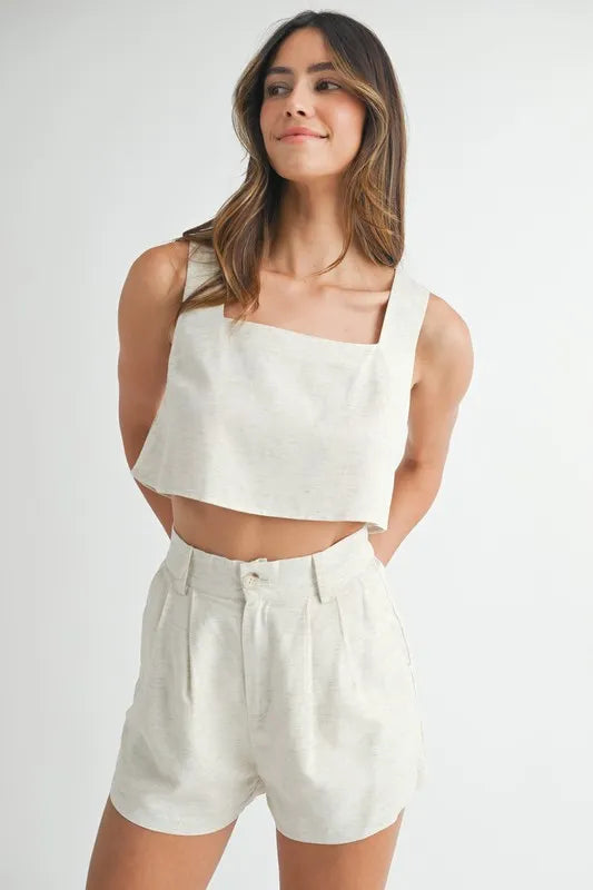MABLE Sleeveless Crop Top and Shorts Set - Brittney MADE