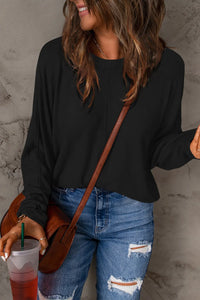 Double Take Full Size Round Neck Long Sleeve T-Shirt - Brittney MADE