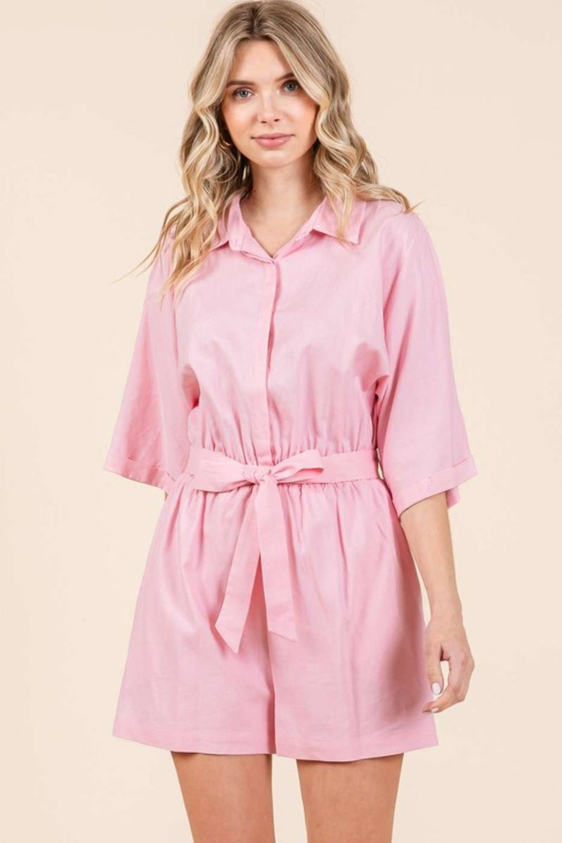 Mittoshop Tie Waist Half Sleeve Romper - Brittney MADE