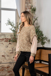 Sew In Love Full Size Fuzzy Long Sleeve Knit Top - Brittney MADE
