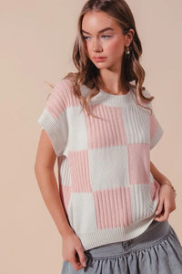 SO ME Check Plaid Casual Sweater Top - Brittney MADE