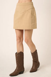 Mittoshop Zipper Back Twill Mini Skirt - Brittney MADE
