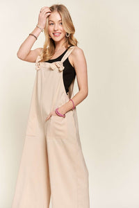 ADORA Knotted Wide Strap Wide Leg Overalls - Brittney MADE