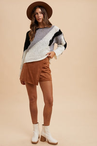 Annie Wear Color Block Drop Shoulder Sweater - Brittney MADE