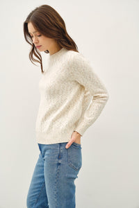 Be Cool Heathered Round Neck Long Sleeve Sweater - Brittney MADE