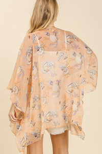 Umgee Full Size Sheer Mixed Print Kimono with Side Slit Plus Size - Brittney MADE