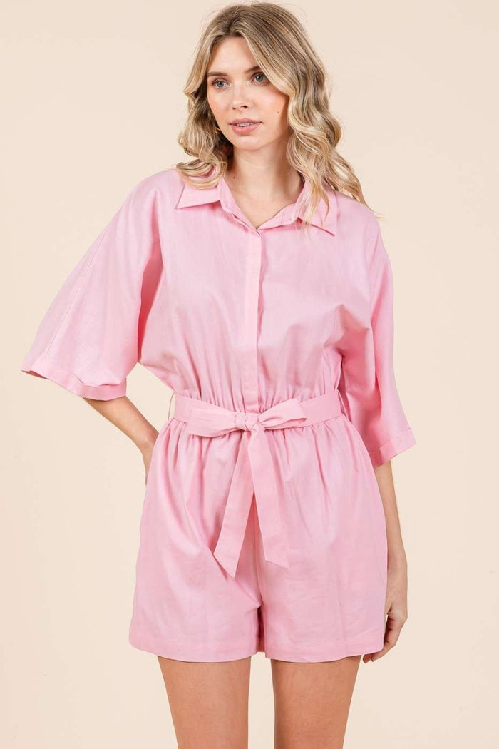 Mittoshop Tie Waist Half Sleeve Romper - Brittney MADE