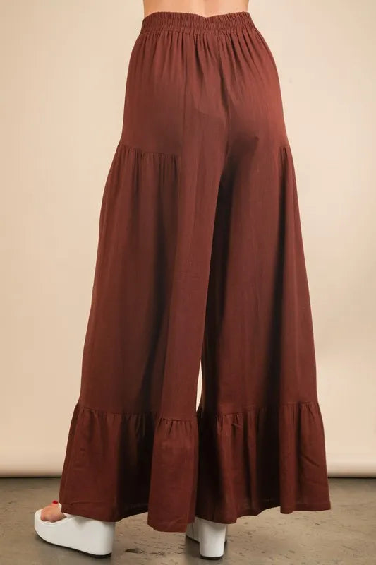 VERY J Palazzo Elastic Waist Comfy Pants - Brittney MADE