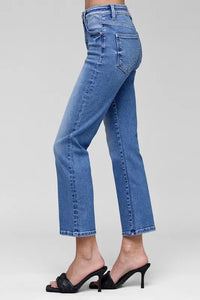 RISEN Full Size Tummy Control High Rise Crop Straight Jeans Plus Size - Brittney MADE