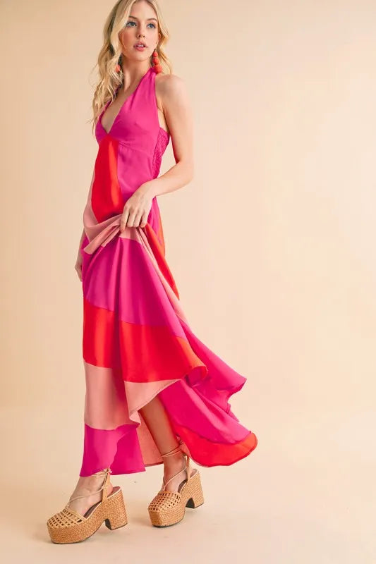 Aemi+Co Color Block Sleeveless Maxi Dress - Brittney MADE