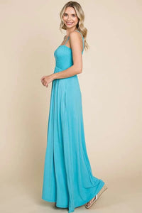 Culture Code Full Size Smocked Cami Maxi Dress with Pockets - Brittney MADE