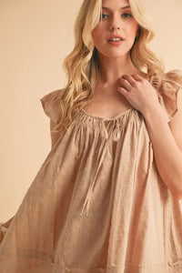 Aemi+Co Ruffled Cap Sleeve Cotton Tunic Mini Dress - Brittney MADE