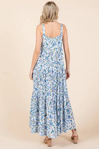 Mittoshop Flower Print Tiered Sleeveless Empire Maxi Dress - Brittney MADE
