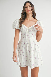 MABLE Floral Print Puff Sleeve Mini Dress - Brittney MADE