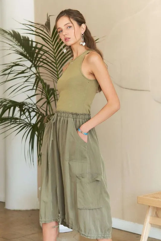 ADORA Drawstring Sleeveless Washed Dress - Brittney MADE