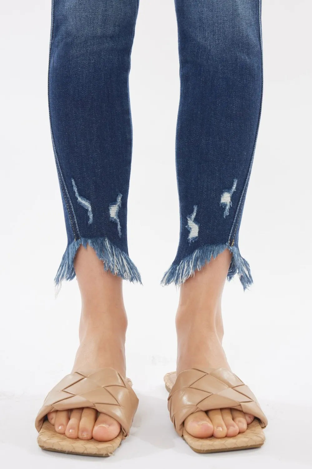 Kancan Raw Hem High Waist Cropped Jeans - Brittney MADE