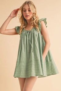 Aemi+Co Ruffled Cap Sleeve Cotton Tunic Mini Dress - Brittney MADE