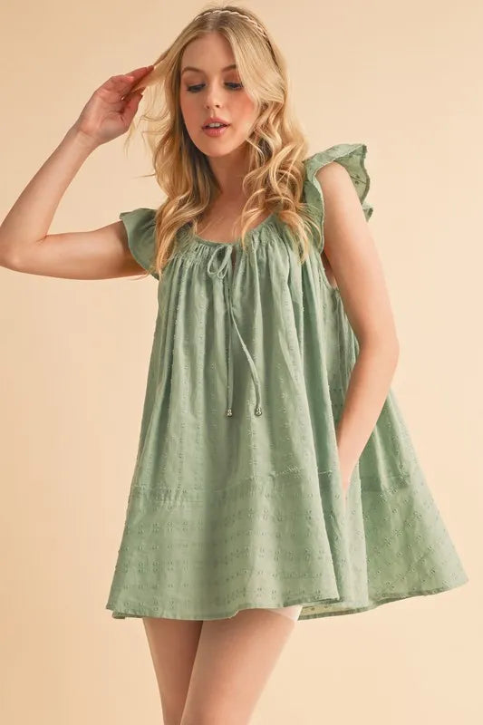 Aemi+Co Ruffled Cap Sleeve Cotton Tunic Mini Dress - Brittney MADE