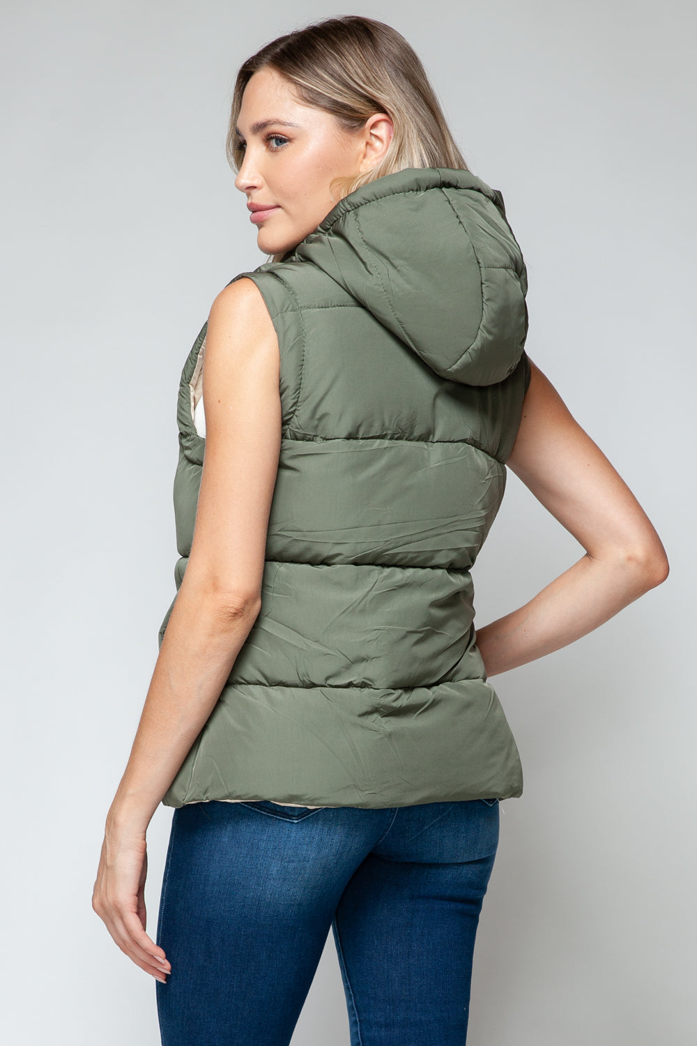 Snobbish Snap and Zip Closure Hooded Vest - Brittney MADE