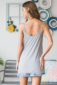 Heimish Full Size Quarter Button Ribbed Cami - Brittney MADE