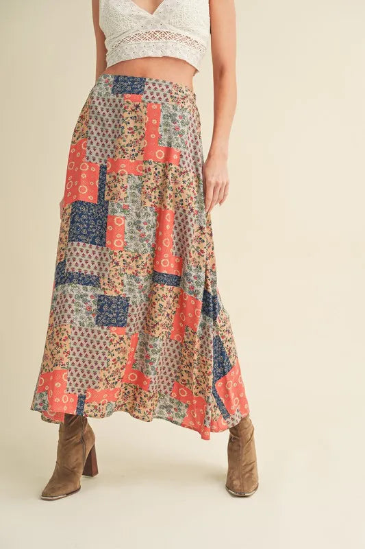 Aemi + Co Printed Maxi Skirt - Brittney MADE