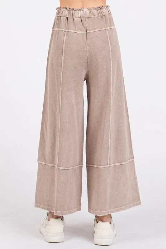 Mittoshop Mineral Wash Seam French Terry Wide Leg Pants - Brittney MADE