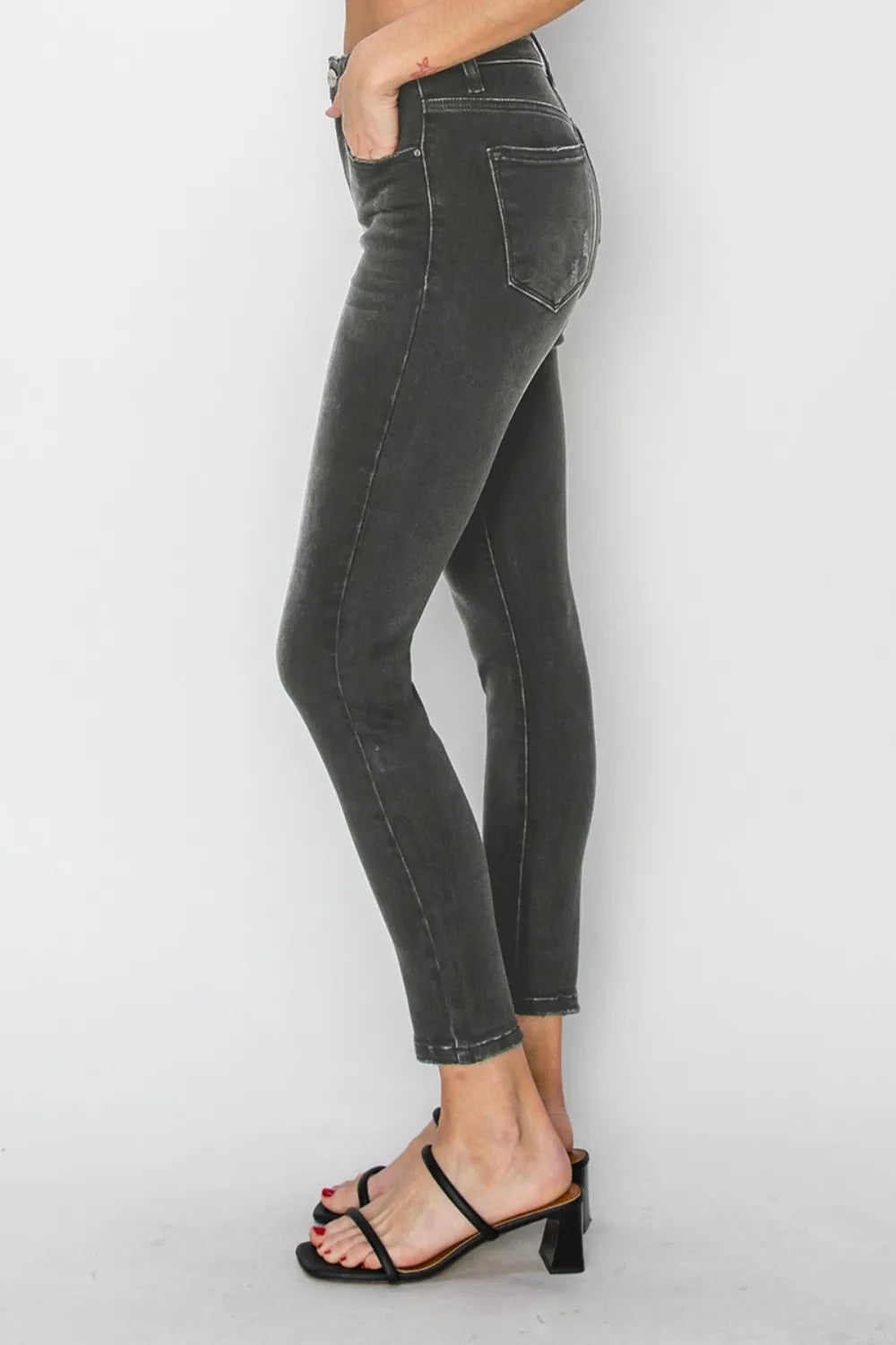 RISEN Full Size High Rise Ankle Skinny Jeans - Brittney MADE
