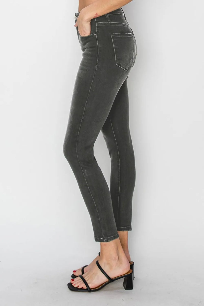 RISEN Full Size High Rise Ankle Skinny Jeans - Brittney MADE
