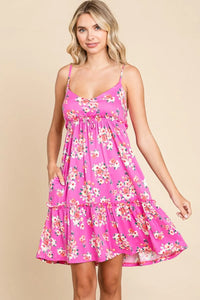 Culture Code Full Size Floral Ruffled Cami Dress - Brittney MADE