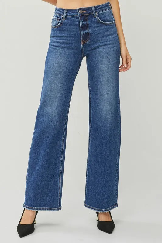 RISEN High Rise Straight Jeans - Brittney MADE