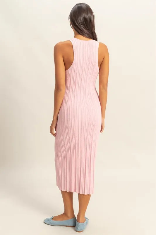 HYFVE Round Neck Bodycon Ribbed Knit Dress - Brittney MADE