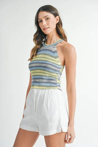 MABLE Space Dye Grecian Neck Knit Cami - Brittney MADE