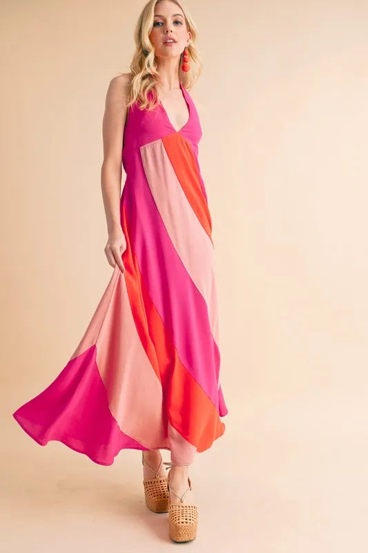 Aemi+Co Color Block Sleeveless Maxi Dress - Brittney MADE