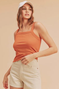Aemi + Co Square Neck Wide Strap Tank - Brittney MADE